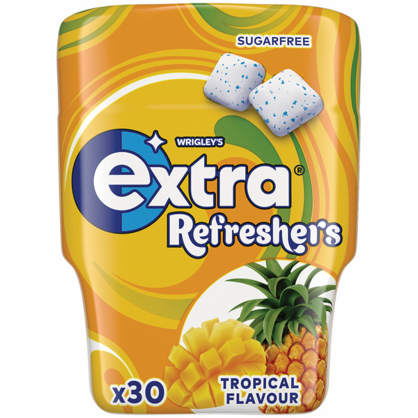 Extra Extra Kauwgom Refreshers Tropical Suikervrij voorkant