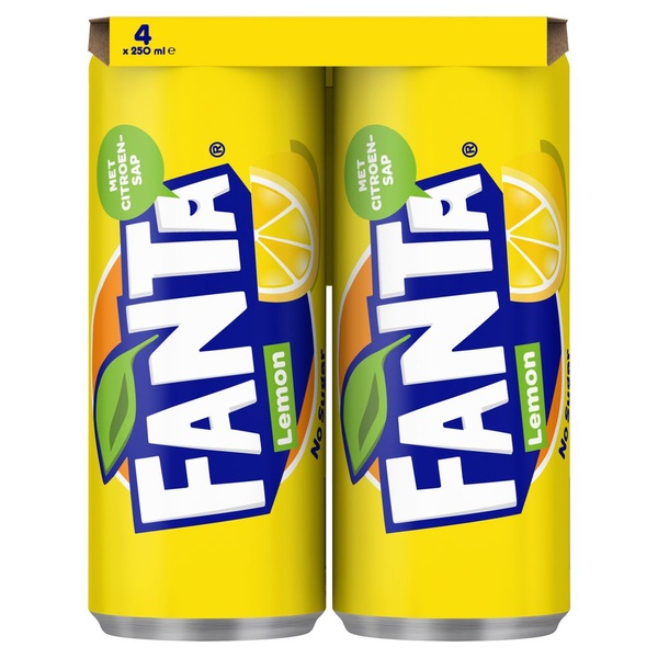 Fanta lemon zero 4-pack 250 ml voorkant