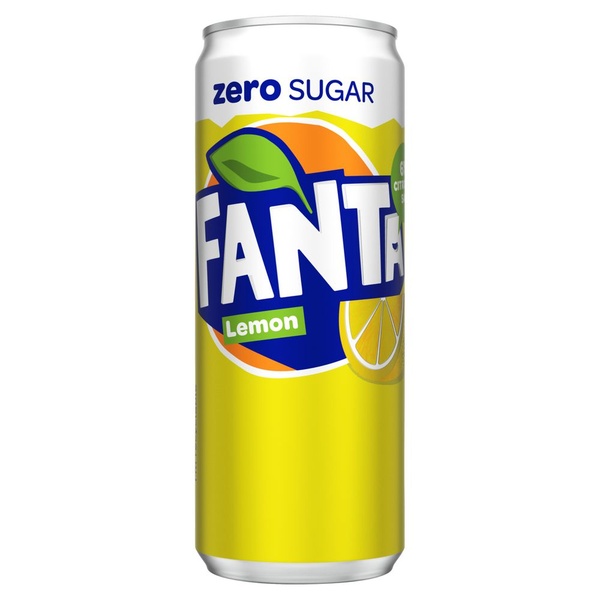 Fanta lemon zero blik 330 ml voorkant