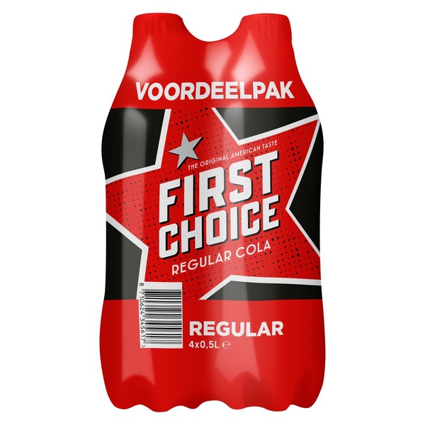 First Choice cola regular fl 4x500 ml voorkant