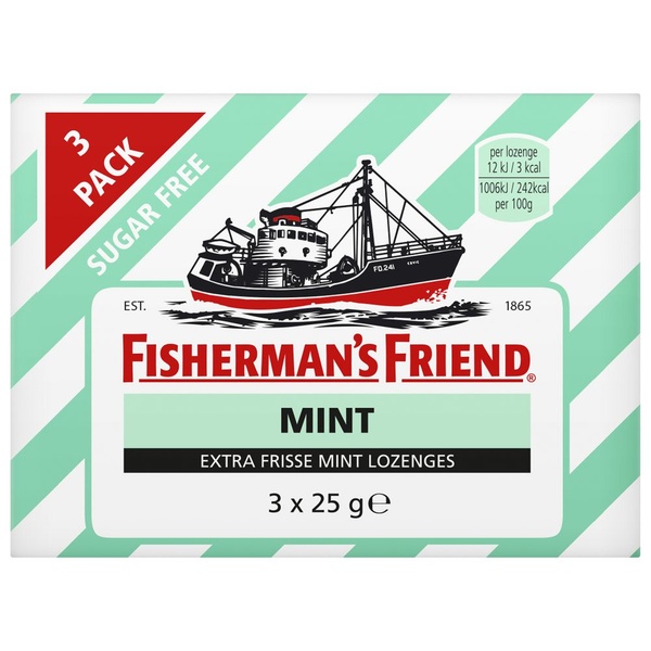 Fisherman's Friend mint trio suikervrij voorkant