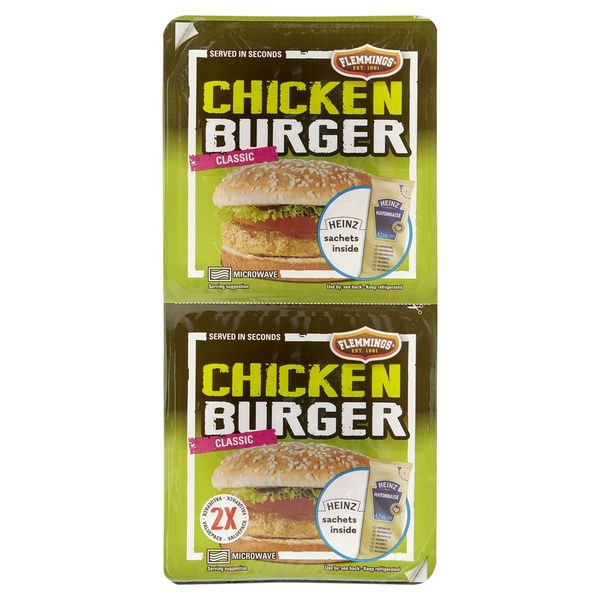 Flemmings chickenburger heinz 2 stuks voorkant