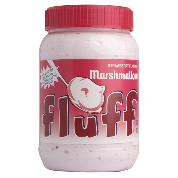 Fluff marshmallowspread aardbeien voorkant