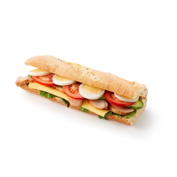 FoodClub baguette rustiek wit gezond kip voorkant