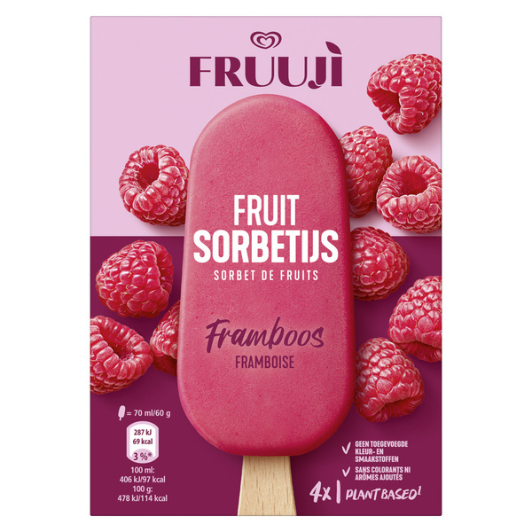 Fruuji Fruuji Raspberry 4x 70ml voorkant