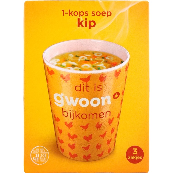 g'woon 1-kops soep kip voorkant