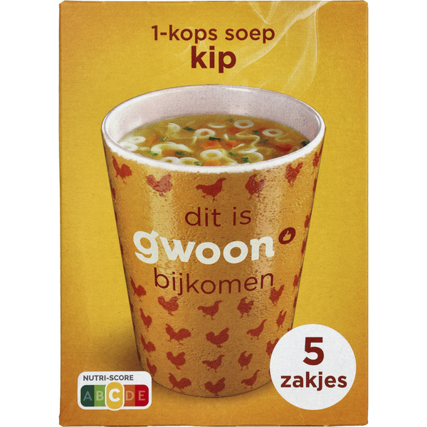 g'woon 1 kops soep kip voorkant