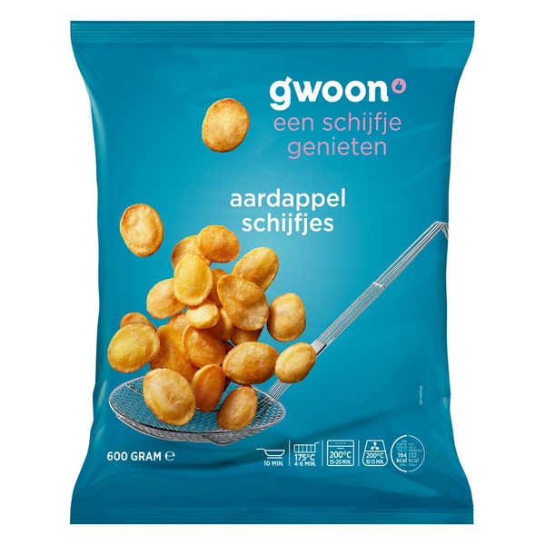 g'woon aardappelschijfjes voorkant