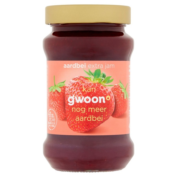 g'woon Aardbei Extra Jam voorkant