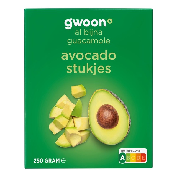 g'woon avocado  stukjes voorkant