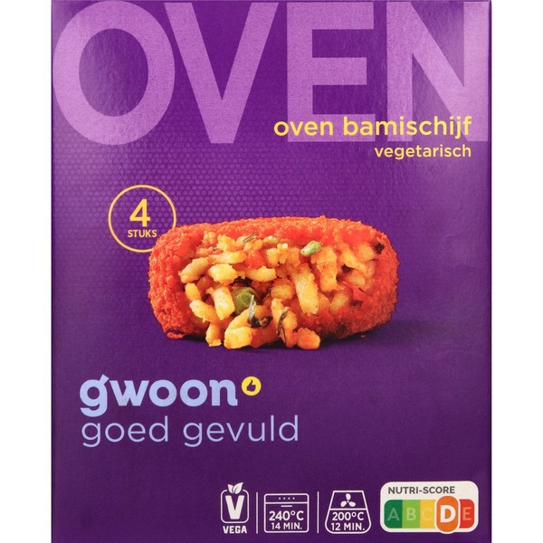 g'woon Bamischijf uit de oven voorkant