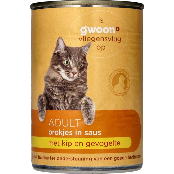 g'woon brokjes in saus kip & gevogelte voorkant