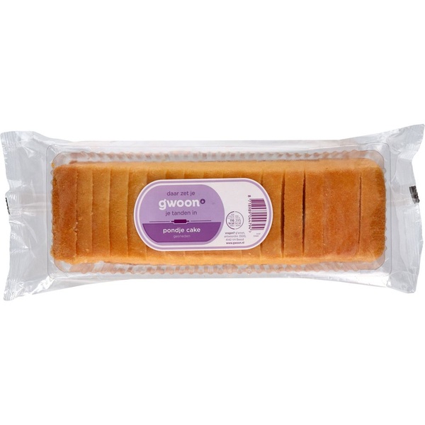 g'woon cake gesneden voorkant