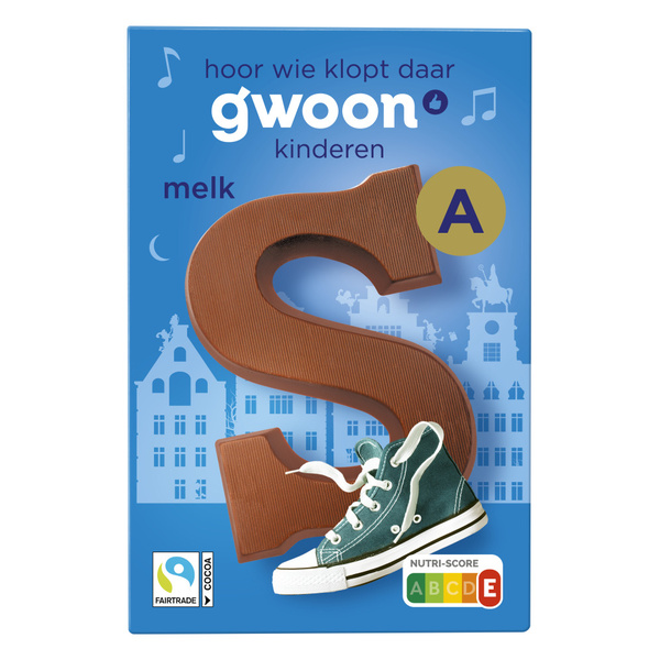 g'woon Chocoladeletter Melk voorkant
