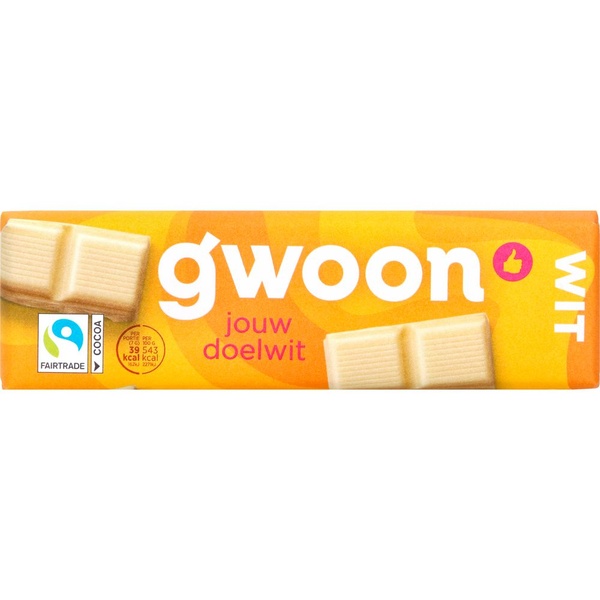 g'woon chocoladereep wit voorkant