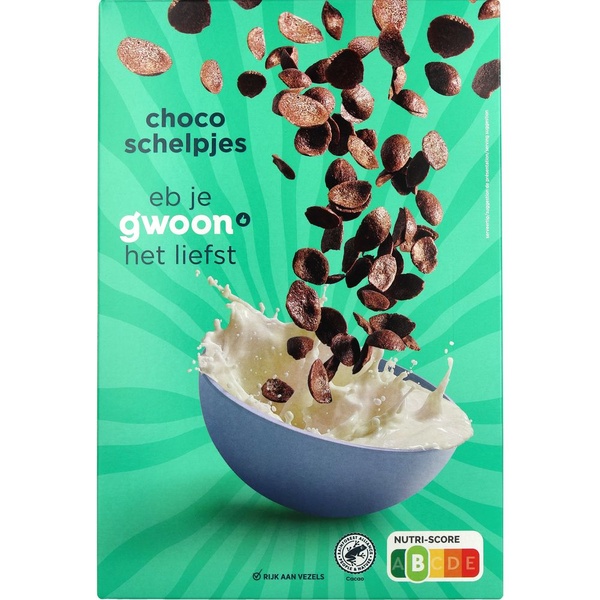 g'woon chocoschelpjes voorkant