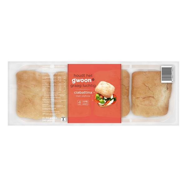 g'woon ciabattina afbakbroodjes voorkant