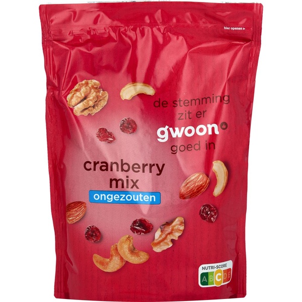 g'woon cranberrymix ongezouten voorkant