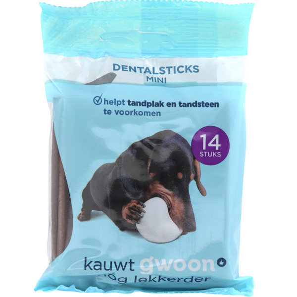 g'woon Dental sticks zak 180 gram voorkant