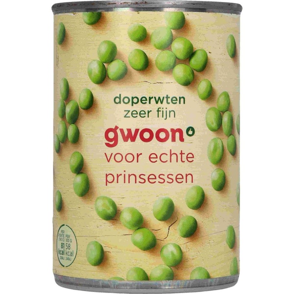 g'woon doperwten extra fijn voorkant