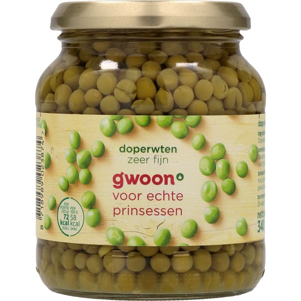 g'woon doperwten zeer fijn voorkant