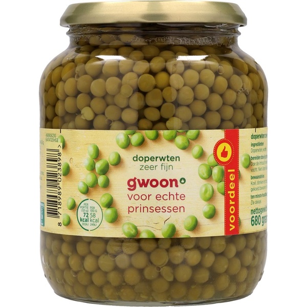 g'woon doperwten zeer fijn voorkant