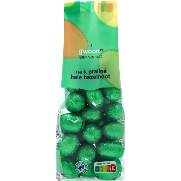 g'woon eitjes melk praline noot voorkant