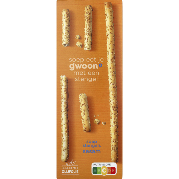 g'woon g'woon Grissini Sesam voorkant