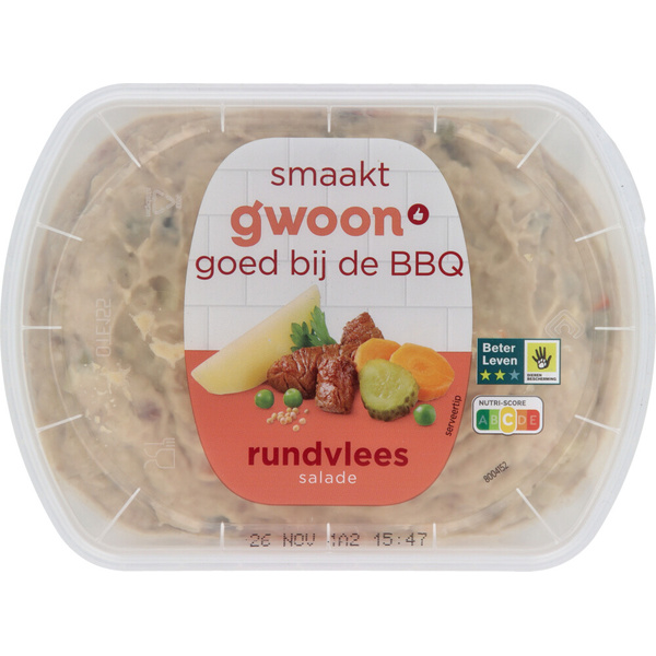 g'woon G'WOON Rundvleessalade 600g voorkant