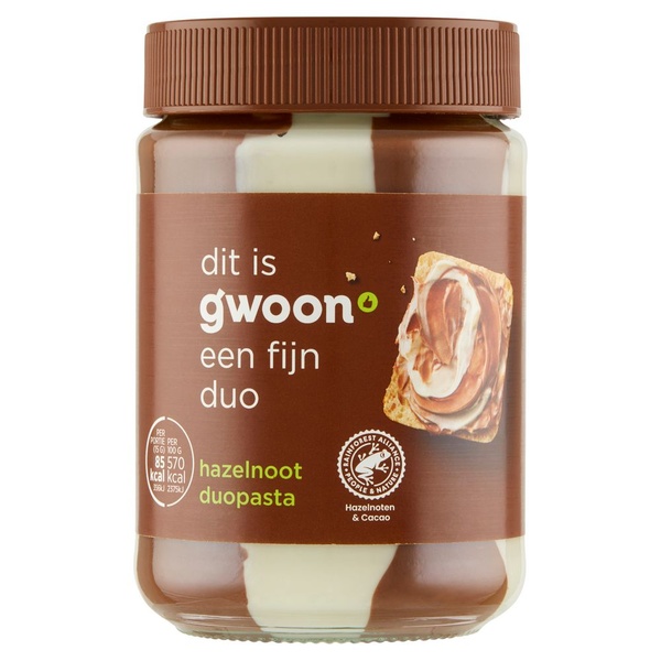 g'woon hazelnoot duopasta voorkant