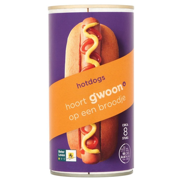 g'woon hotdogs voorkant