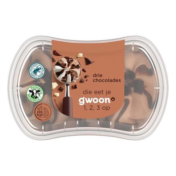 g'woon ijs mini oval 3 chocolate voorkant