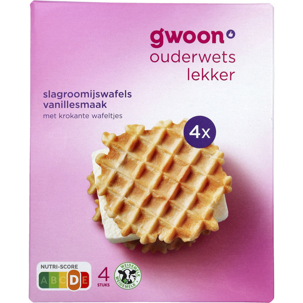 g'woon ijs slagroomijswafels voorkant