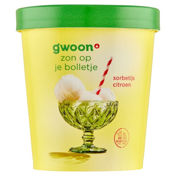 g'woon ijs sorbetijs      citroen voorkant