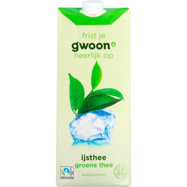 g'woon ijsthee groene thee voorkant