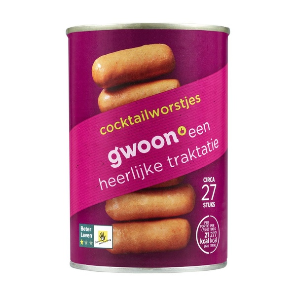 g'woon knakworst cocktailworstjes voorkant