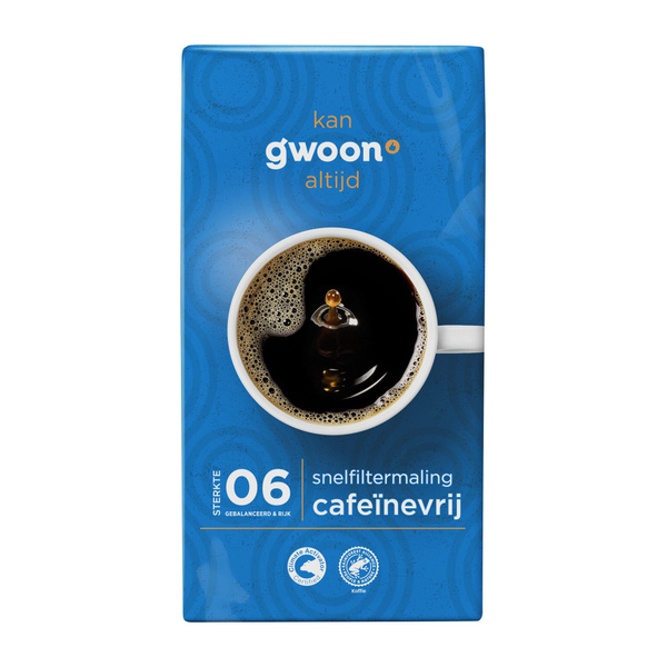 g'woon Koffie Cafeïnevrij Snelfilter voorkant
