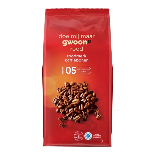 g'woon koffiebonen roodmerk voorkant