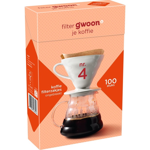 g'woon koffiefilter nummer 4 voorkant