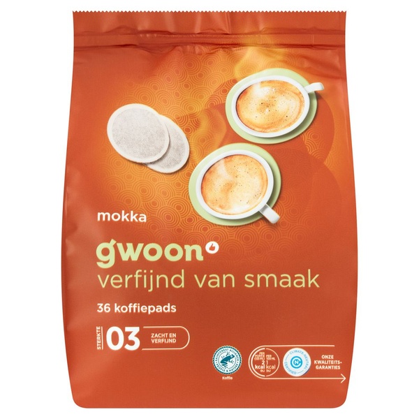g'woon koffiepads mokka voorkant