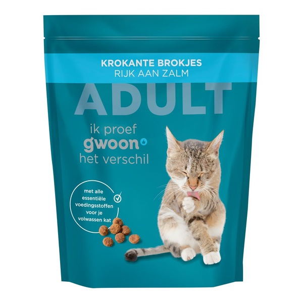 g'woon krokante brokjes rijk aan zalm voorkant