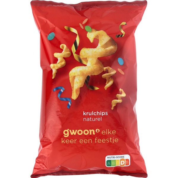 g'woon krulchips naturel voorkant