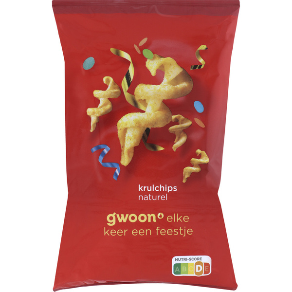 g'woon krulchips naturel voorkant