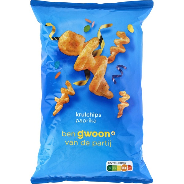 g'woon krulchips paprika voorkant
