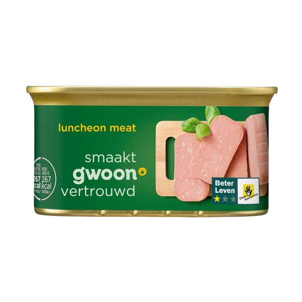 g'woon luncheon meat voorkant