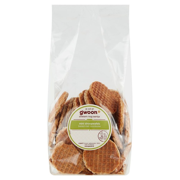 g'woon mini stroopwafels voorkant