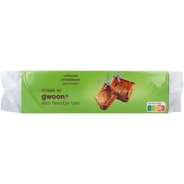 g'woon ontbijtkoek volkoren gesneden achterkant