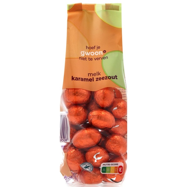 g'woon paaseitjes melk karamel zeezout voorkant
