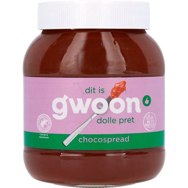 g'woon pasta chocospread voorkant