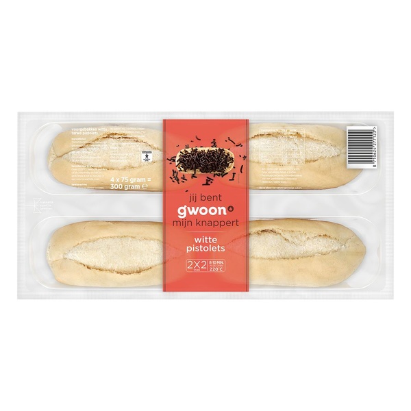 g'woon pistolets wit voorkant